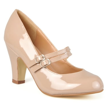 Journee Womens Wendy-09 Round Toe High Block Heel Pumps