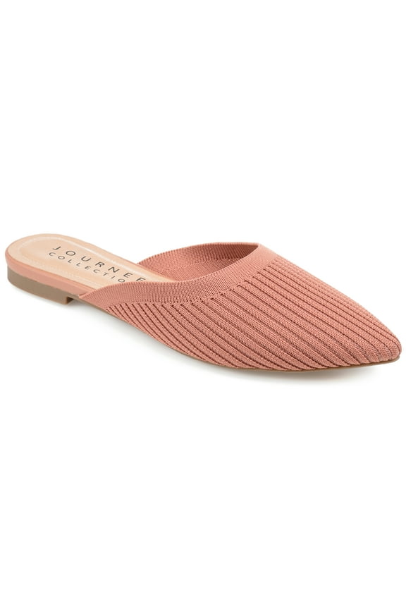 Womens Aniee Slip On Almond Toe Mule Flats, Widths Available