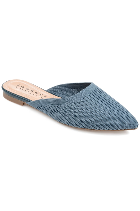 Womens Aniee Slip On Almond Toe Mule Flats, Widths Available