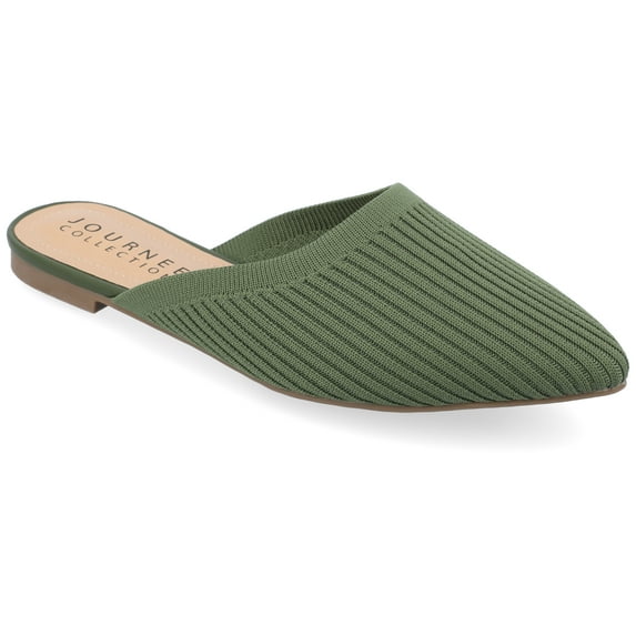 Journee Womens Aniee Slip On Almond Toe Mule Flats, Widths Available