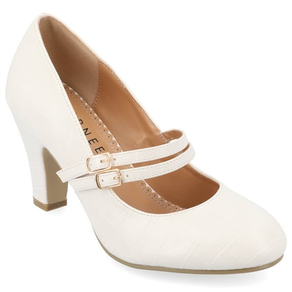 Journee Womens Windy Round Toe Block Heel Mary Jane Pumps, Widths Available