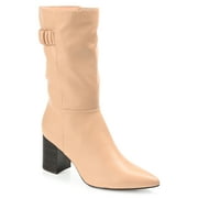 Journee Womens Wilo Stacked Heel Mid Calf Boots