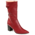 thumbnail image 1 of Journee Womens Wilo Stacked Heel Mid Calf Boots, 1 of 10