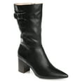 thumbnail image 1 of Journee Womens Wilo Stacked Heel Mid Calf Boots, 1 of 10