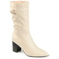 thumbnail image 1 of Journee Womens Wilo Stacked Heel Mid Calf Boots, 1 of 10