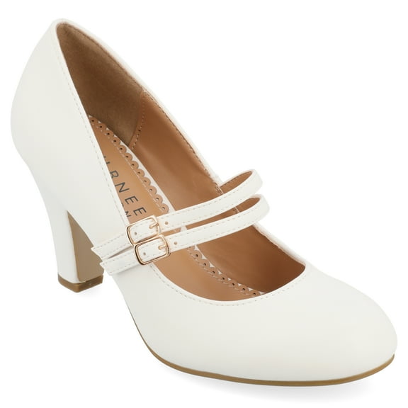 Journee Womens Windy Round Toe Block Heel Mary Jane Pumps, Widths Available