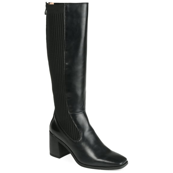 Journee Womens Winny Extra Wide Calf Stacked Heel Knee High Boots