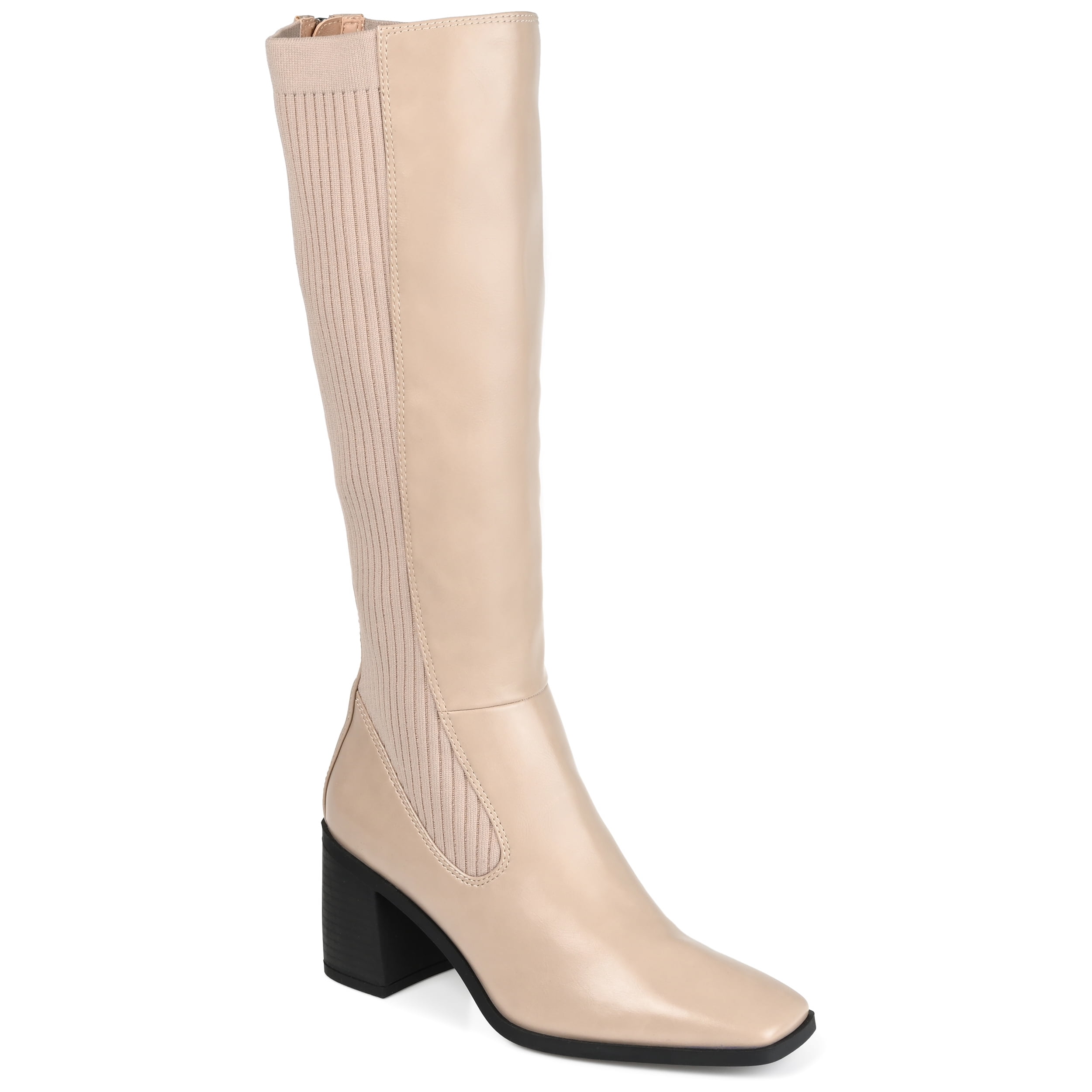 Journee Womens Winny Extra Wide Calf Stacked Heel Knee High Boots