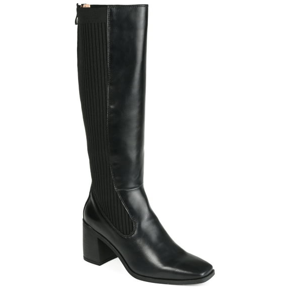Journee Womens Winny Wide Calf Stacked Heel Knee High Boots