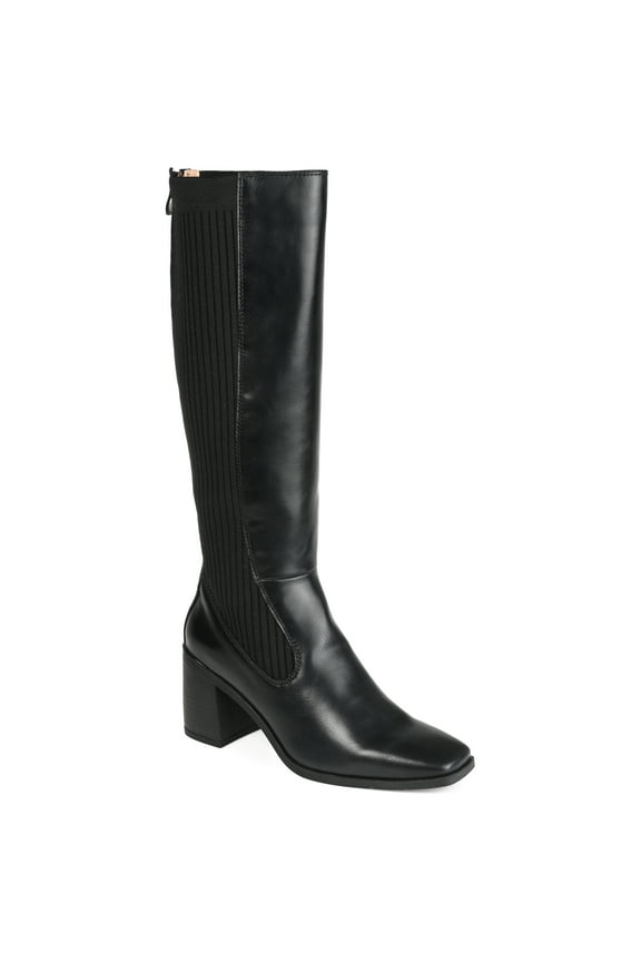 Womens Winny Wide Calf Stacked Heel Knee High Boots