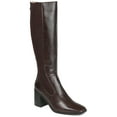 thumbnail image 1 of Journee Womens Winny Wide Calf Stacked Heel Knee High Boots, 1 of 10