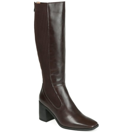 Journee Womens Winny Wide Calf Stacked Heel Knee High Boots