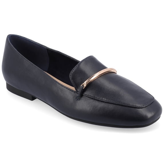 Journee Womens Wrenn Slip On Square Toe Loafer Dress Flats