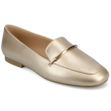 Journee Womens Wrenn Slip On Square Toe Loafer Dress Flats