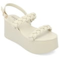 thumbnail image 1 of Journee Womens Zannah Buckle Platform Sandals, 1 of 9