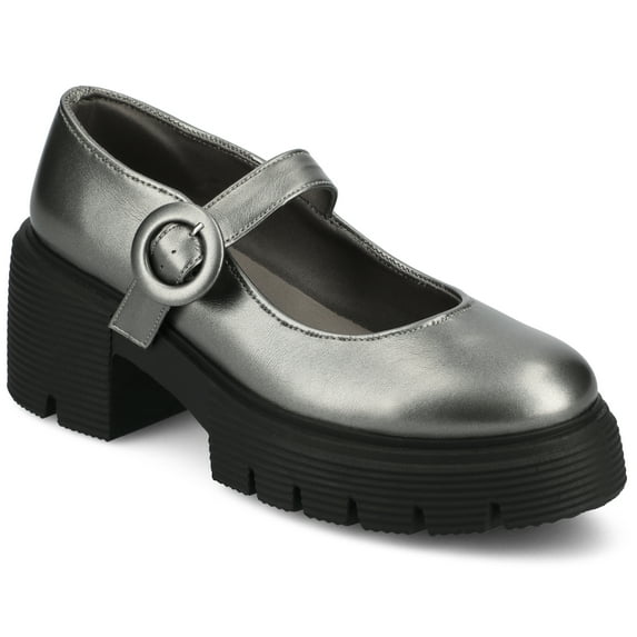 Journee Womens Zarynn Treaded Outsole Platform Mary Jane
