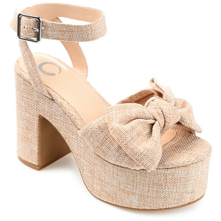 Journee Womens Zenni Bow Detail Platform Dress Sandals