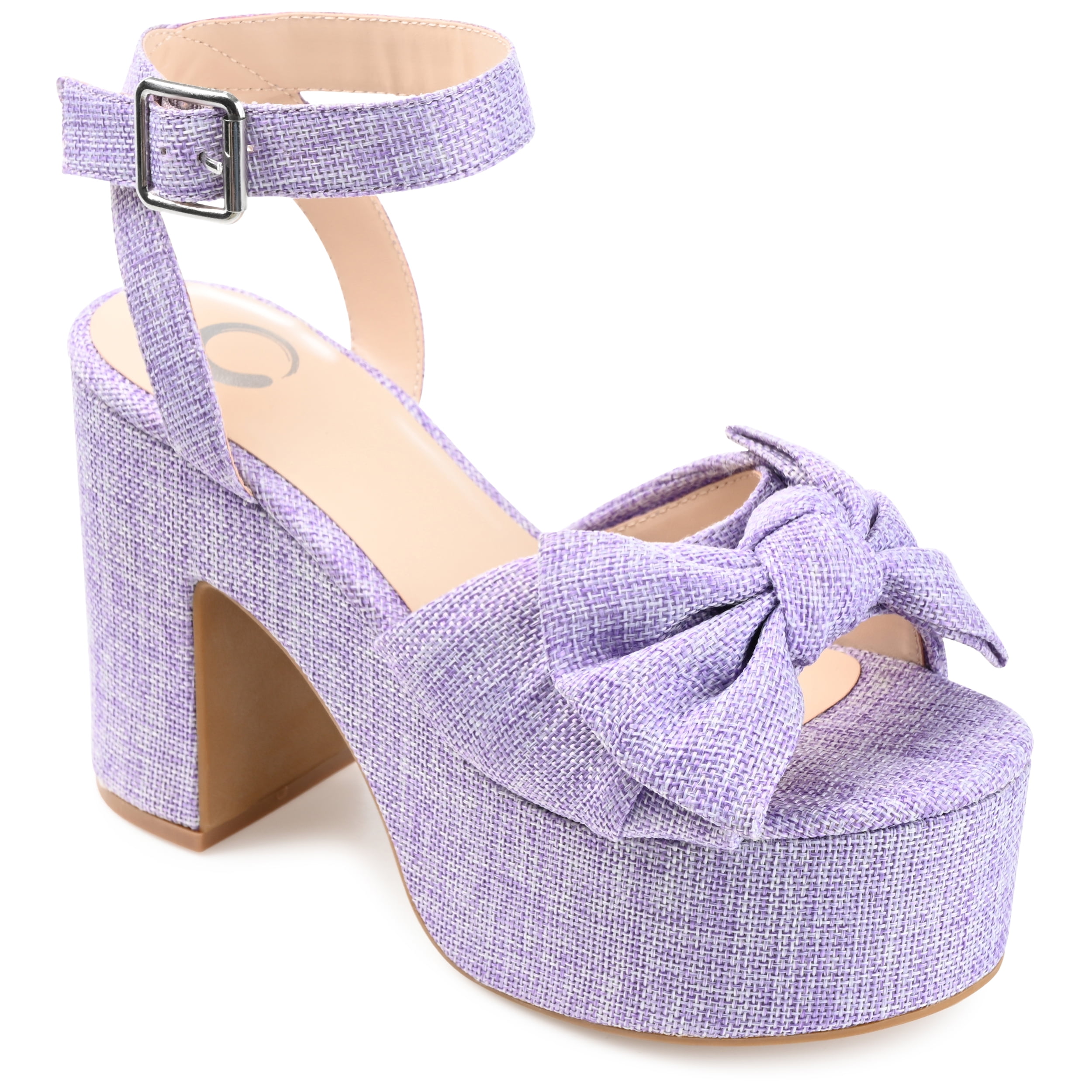 Journee Womens Zenni Bow Detail Platform Dress Sandals