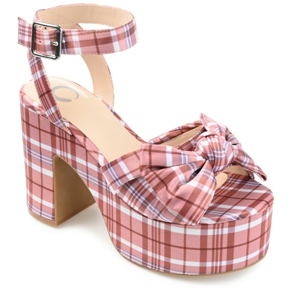 Journee Womens Zenni Bow Detail Platform Dress Sandals