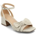thumbnail image 1 of Journee Womens Zevi Linen Block Heel Dress Sandals, Widths Available, 1 of 9