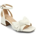 thumbnail image 1 of Journee Womens Zevi Linen Block Heel Dress Sandals, Widths Available, 1 of 9