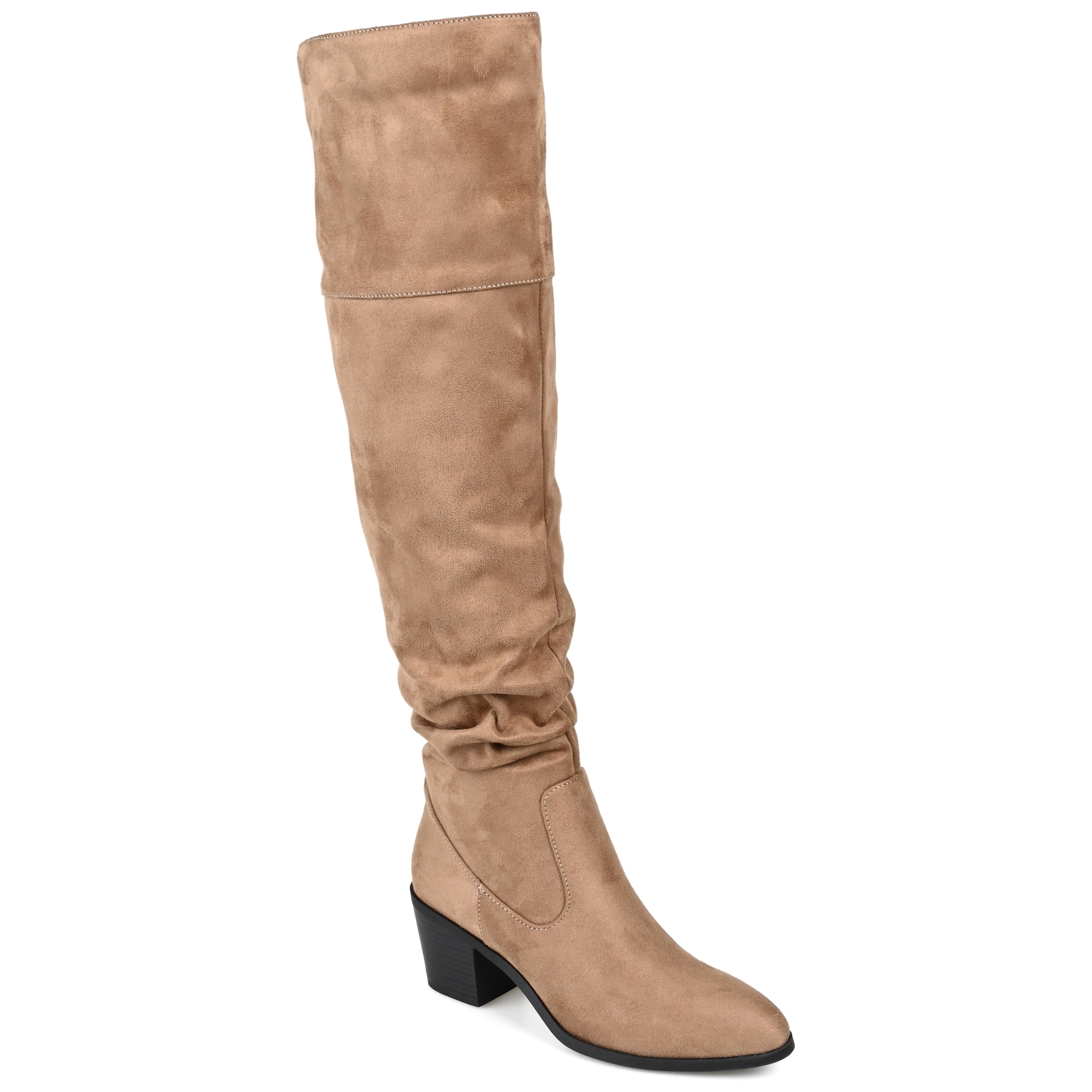 Journee Womens Zivia Stacked Heel Over The Knee Boots