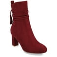 thumbnail image 1 of Journee Womens Zuri Inside Zip Block Heel Booties, 1 of 10