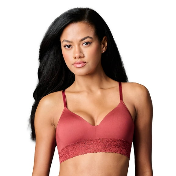 Journelle Women's Lace Molded Wireless Bra in Red