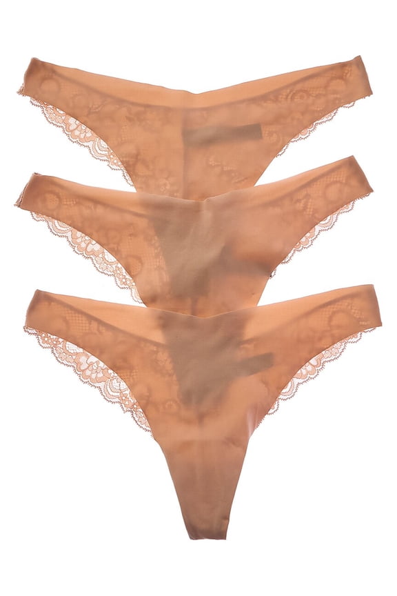 womens  3pk Estelle Thong, XL, Pink