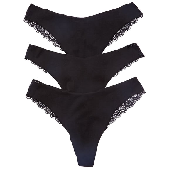 Journelle womens  3pk Estelle Thong, s, Black
