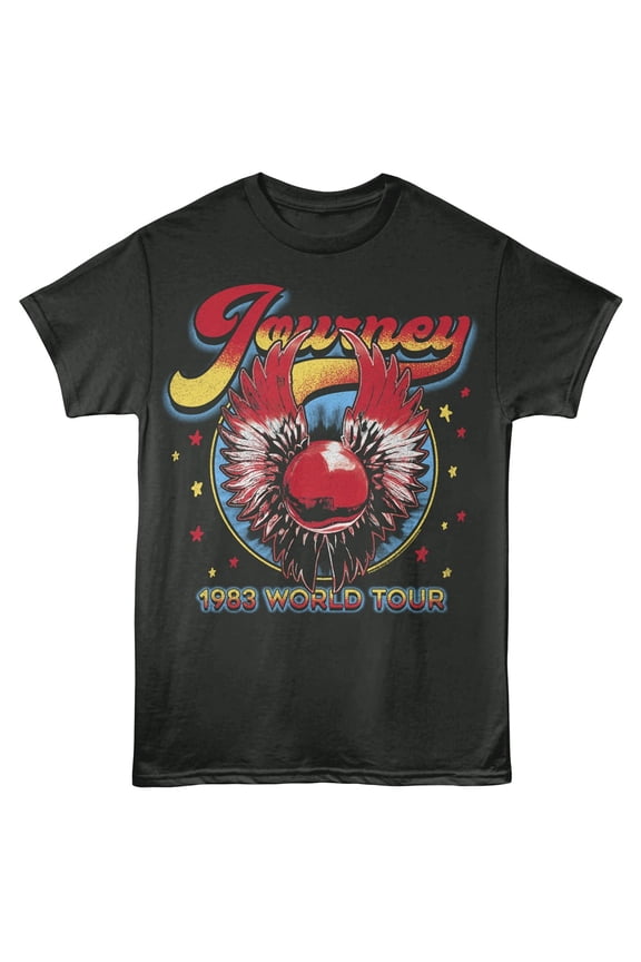 Journey Frontiers 1983 World Tour Men's T Shirt (Charcoal, AdultXL)