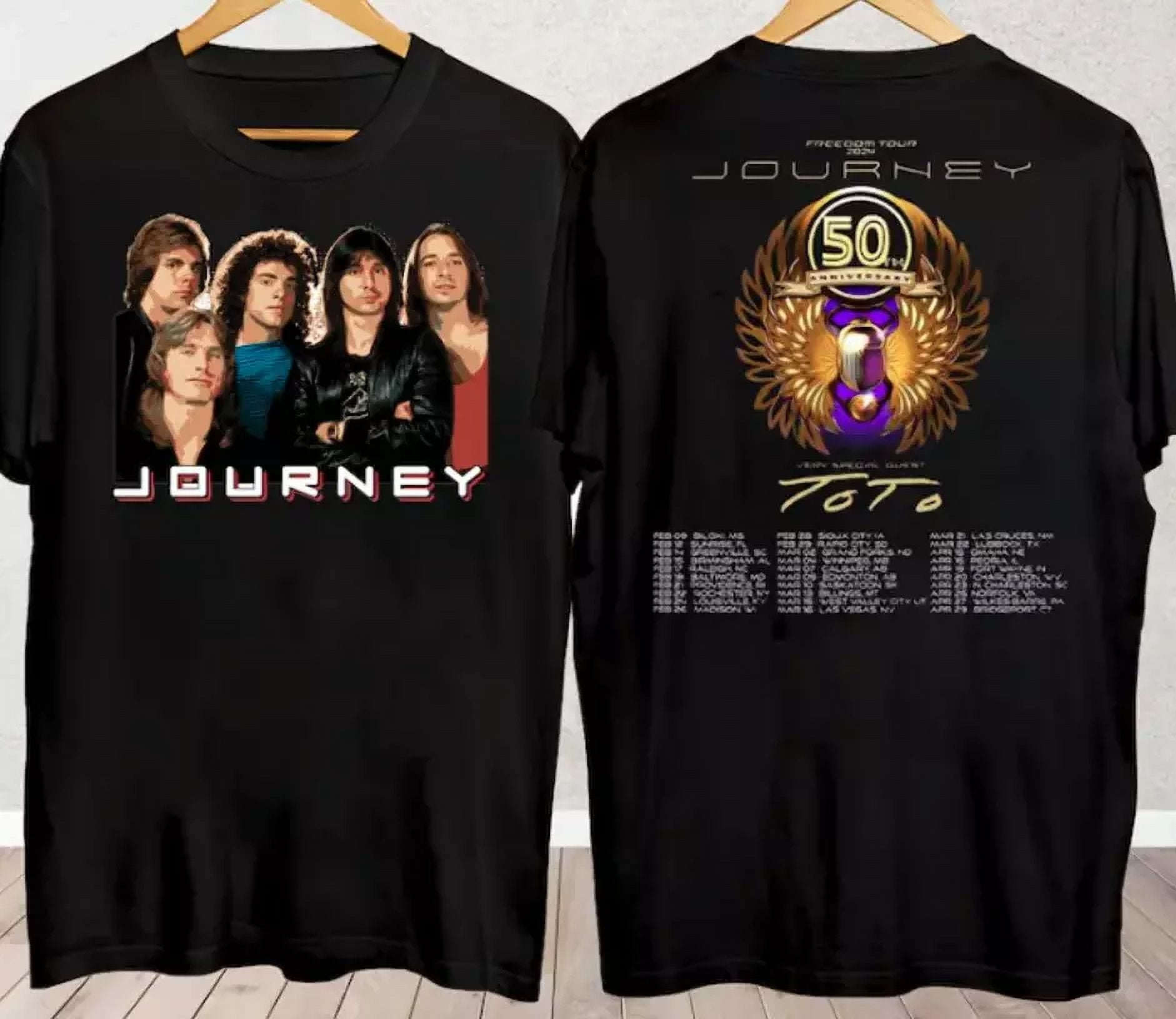 Journey 2024 Freedom Tour TShirt Toto Concert Fans Gift Music Bl shirt