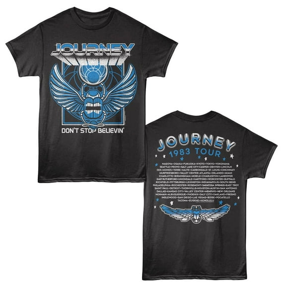 Journey Don't Stop Believin Tour 83 Men's T Shirt (Black, Adult5XL)