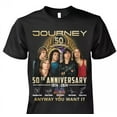 thumbnail image 1 of Journey 50Th Anniversary T-Shirt 1974-2024 Signature Anyway You Want It, 1 of 2