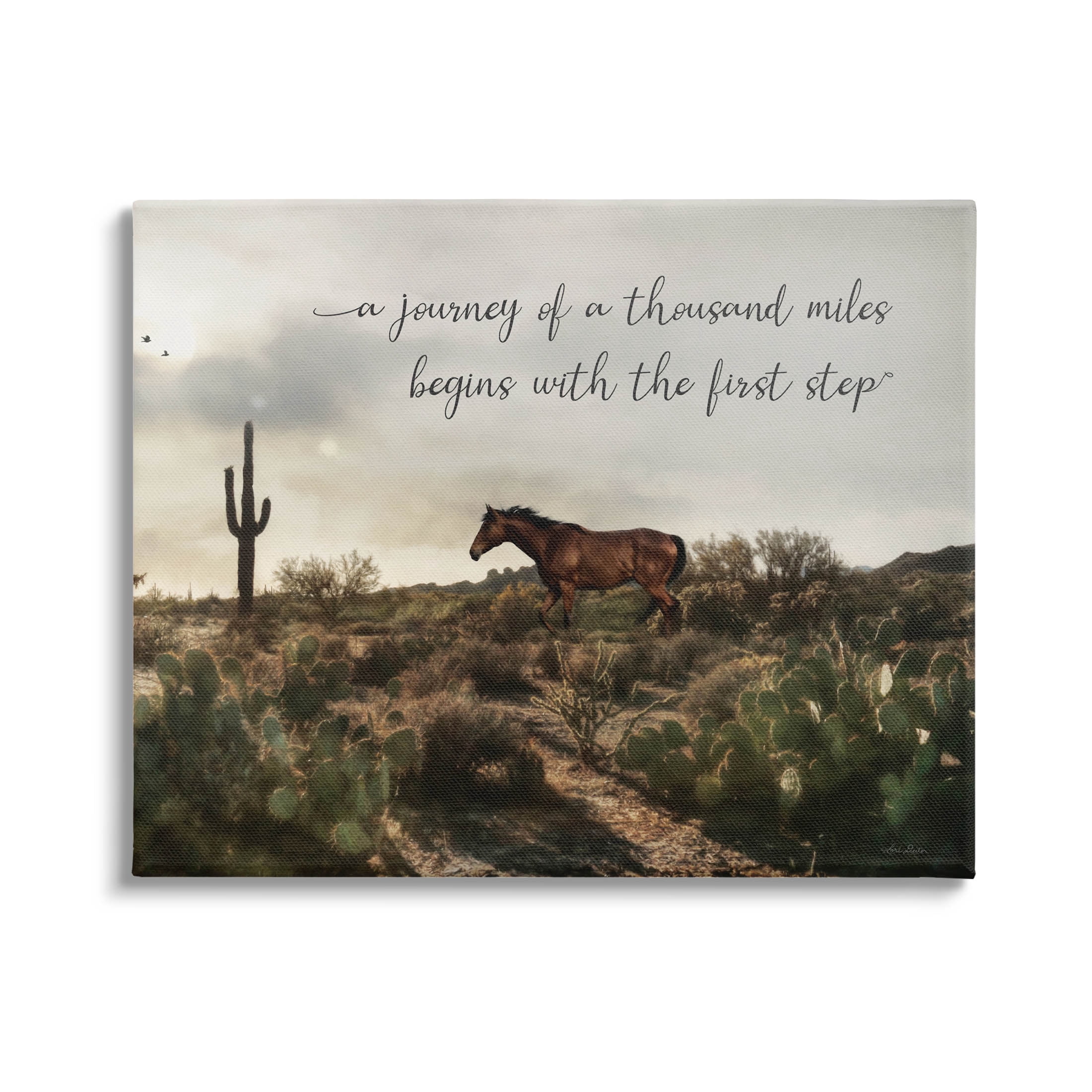 Journey Begins With First Step Scenery Animals & Insects Graphic Art Gallery Wrapped Canvas Print Wall Art
