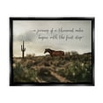 thumbnail image 1 of Journey Begins With First Step Scenery Animals & Insects Graphic Art Jet Black Framed Art Print Wall Art, 1 of 6