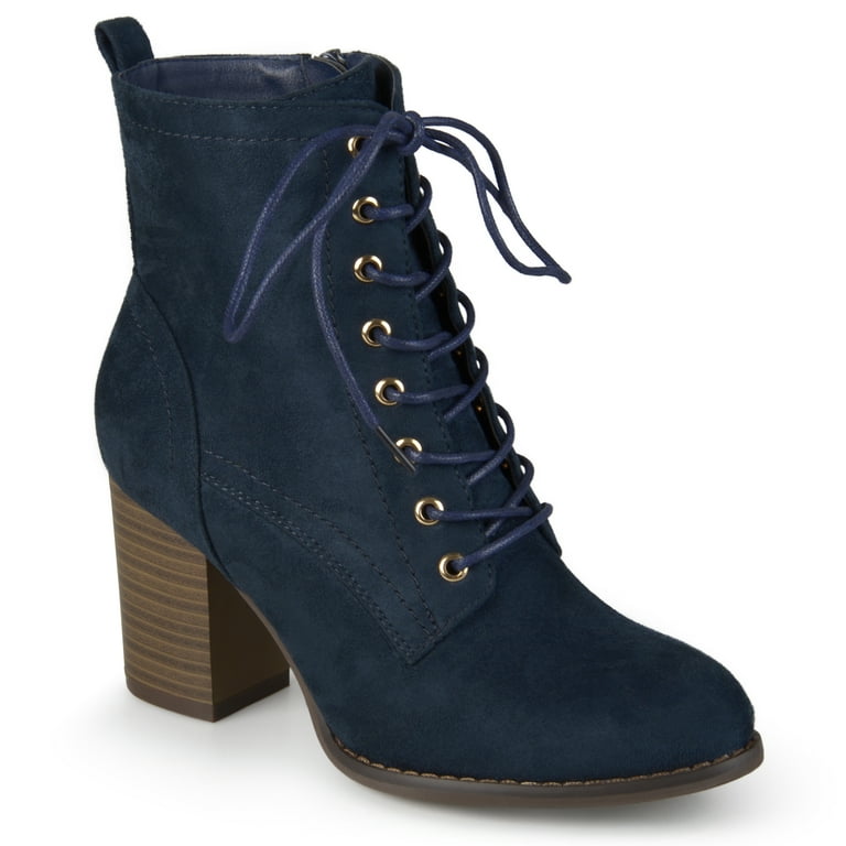 Navy blue lace up ankle boots online