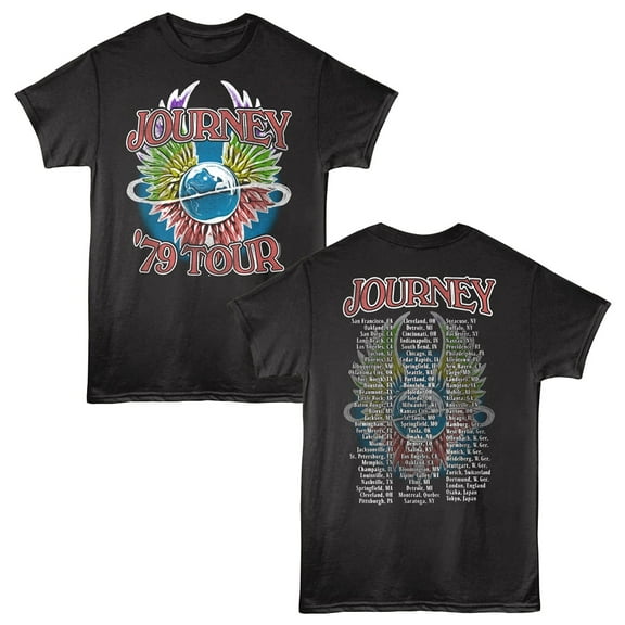 Journey Evolution Tour 79 Listings Men's T Shirt (Black, Big&Tall3XLT)