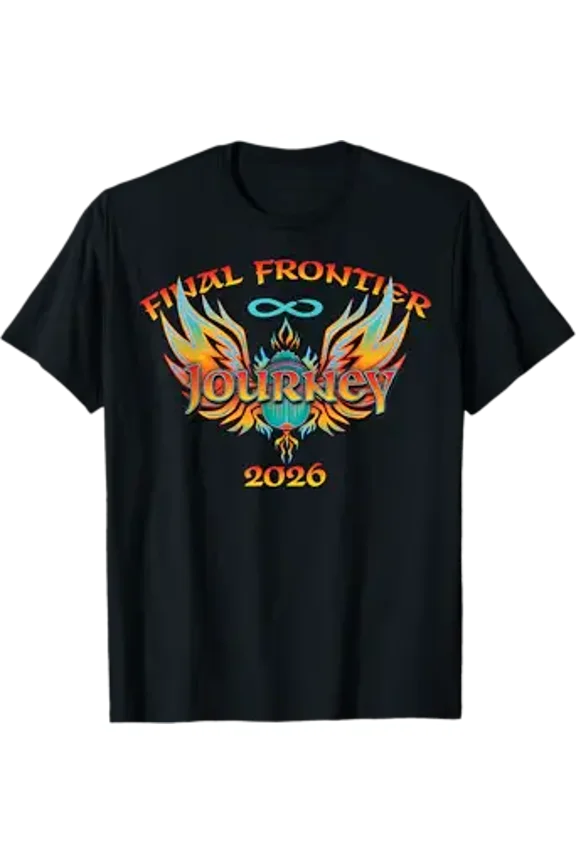 Journey Final Frontier 2026 T-Shirt, Vintage Rock Band Tour Style Graphic Tee, Retro Phoenix Wings Infinity Logo Shirt Unisex Cotton T-shirt, Sizies S-5XL