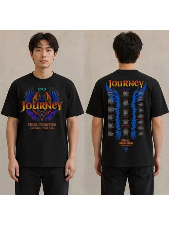 Journey Final Frontier Farewell Tour 2026 T-Shirt Front Back Rock Tee