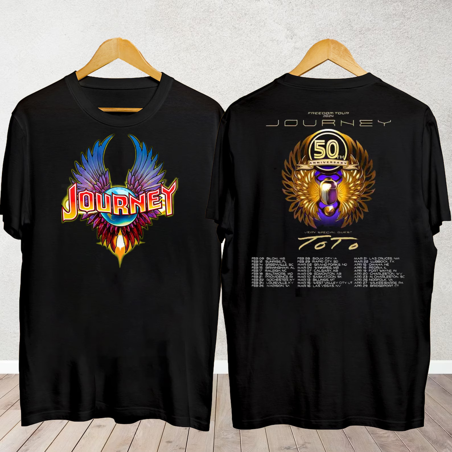 Journey Freedom Tour 2025 Shirt, Journey With Toto 2025 Concert Shirt