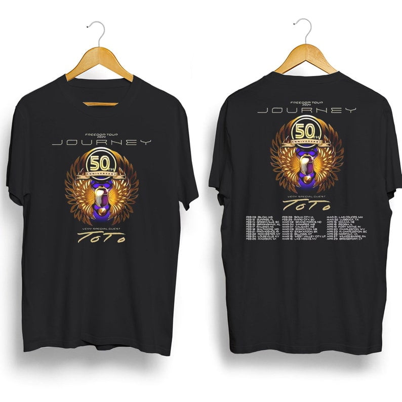 Journey Freedom Tour 2024 Tshirt, Journey With Toto 2024 Concert Shirt