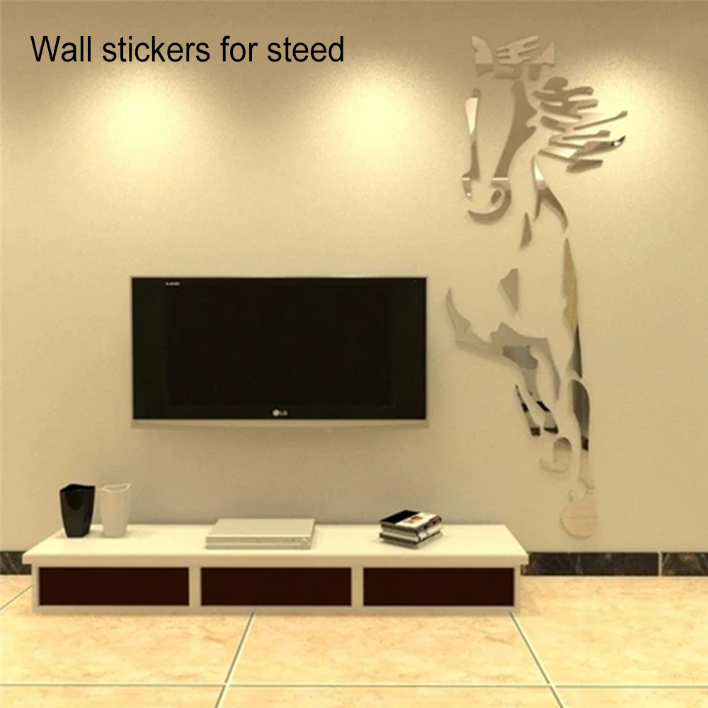 Journey Galloping Horse Mirror Wall Sticker Modern Creative Design Wall
