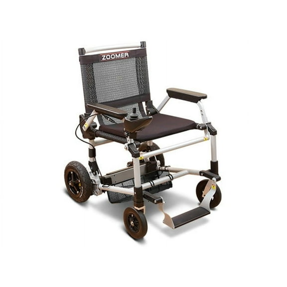 Journey Health and Lifestyle Zoomer Folding Power Chair with Joystick, Portable Indoor Outdoor Battery Powered Mobility Chair, Black