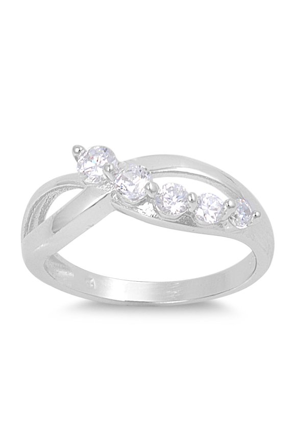 Journey Infinity Blend Cubic Zirconia Ring Sterling Silver 925