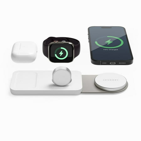 JOURNEY - SWIV 3-in-1 Foldable Wireless Charging  Station - White