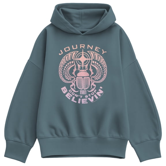 Journey - Scarab Don't Stop Believin' Women's Oversized Fleece Hoodie Sweatshirt