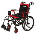 thumbnail image 1 of Journey SoLite C2 Ultra Lightweight Wheelchair, Foldable Portable Manual Chair, Black/Red, 1 of 6
