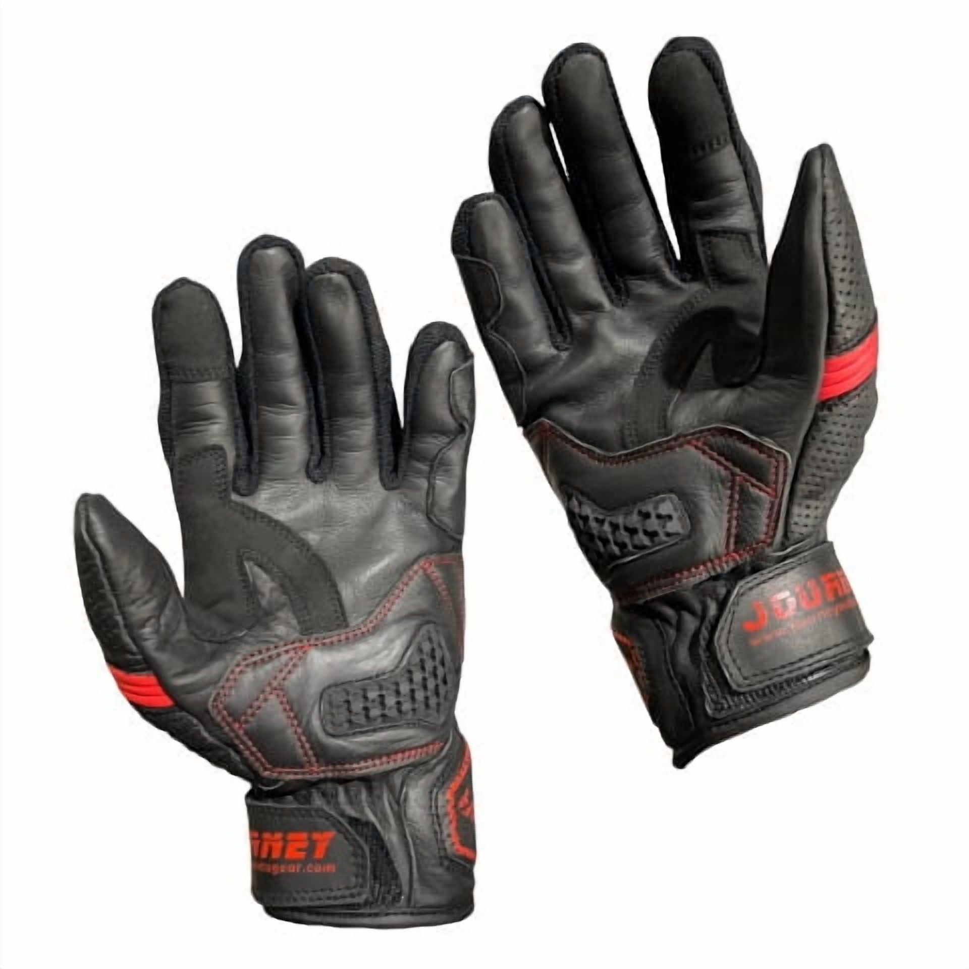 Journey Tech-Vent Premium Leather Men's Breathable Touchscreen Motorcycle Gloves