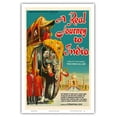 thumbnail image 1 of Journey To India - Queen Elizabeth’s trip through India Pakistan Nepal and Persia - Vintage Film Movie Poster c.1940s - Master Art Print (Unframed) 12in x 18in, 1 of 4